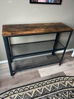 Sidetable / haltafel hout metaal, Huis en Inrichting, Tafels | Sidetables, Ophalen, 100 tot 150 cm, Zo goed als nieuw, Metaal