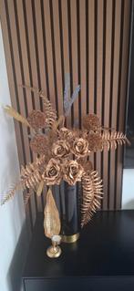 Goude zijdebloemen met zwart goude vaas, Ophalen, Zo goed als nieuw