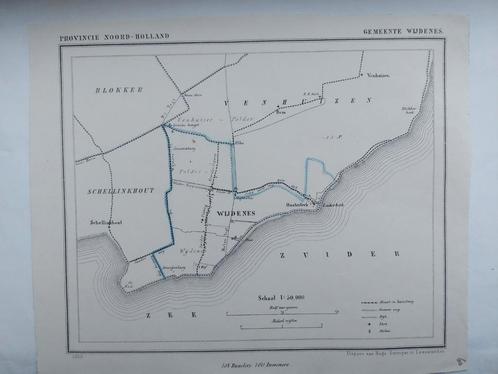 60 / Wijdenes Schellinghour Venhuizen Oosterleek litho 1866, Antiek en Kunst, Kunst | Litho's en Zeefdrukken, Ophalen of Verzenden