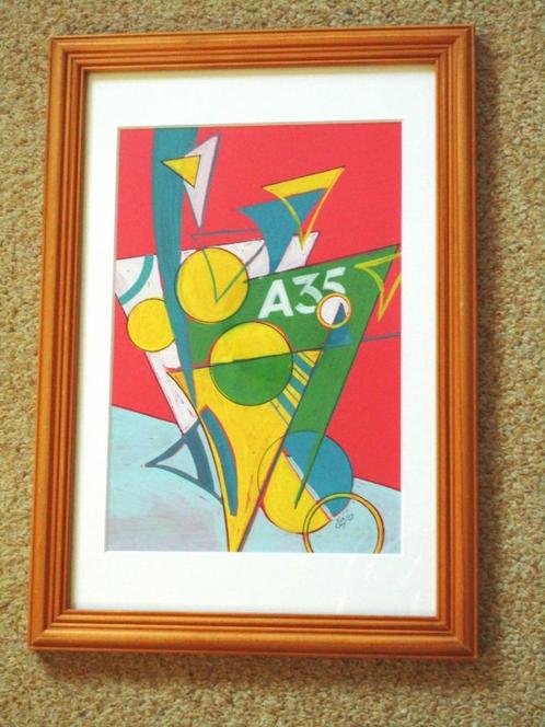 Goed kleurig Olieverf op papier "Surfing" van Tejo Remy, Antiek en Kunst, Kunst | Schilderijen | Klassiek, Ophalen of Verzenden
