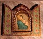 Antiek Houten Drieluik Maria Jezus, Ophalen of Verzenden