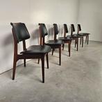 Vintage stoelen, set van 6 stuks, Gebruikt, Zwart, Vintage, Hout