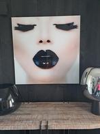 Strak modern plexiglas schilderij 100 x 100 cm black lips, Ophalen