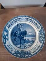 Delfts blauw bord 'Herrijzend Nederland', Antiek en Kunst, Ophalen of Verzenden