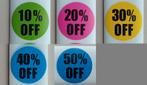 Kortingsstickers - 10% tot 50% korting! 50 stuks, Ophalen of Verzenden, Nieuw