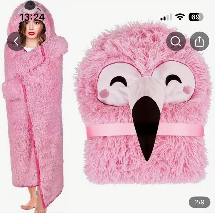 Flamingo Hoodie Deken - Nieuw!, Kinderen en Baby's, Speelgoed | Knuffels en Pluche, Nieuw, Overige typen, Ophalen of Verzenden