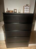 Malm ladekast zwart 6 lades zgan, Huis en Inrichting, Ophalen, 50 tot 100 cm, Zo goed als nieuw, 3 of 4 laden