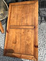 Keurige houten eettafel met 4 rieten stoelen 160x90, Huis en Inrichting, Tafels | Salontafels, 50 tot 100 cm, Brocante, retro