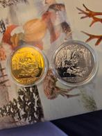 Goudenkleurig& Zilverenkleurige Panda Munten Set, Ophalen of Verzenden, Overige materialen
