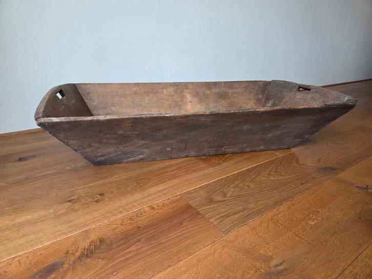 Grote oude brocante trog / voederbak / bak, Antiek en Kunst, Curiosa en Brocante, Ophalen