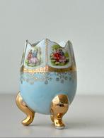 Vintage porseleinen lepel vaasje , pastel met goud, Ophalen of Verzenden