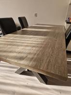 Eettafel 220x100x77 met megalen onderstel, 100 tot 150 cm, Ophalen of Verzenden, Zo goed als nieuw, Metaal