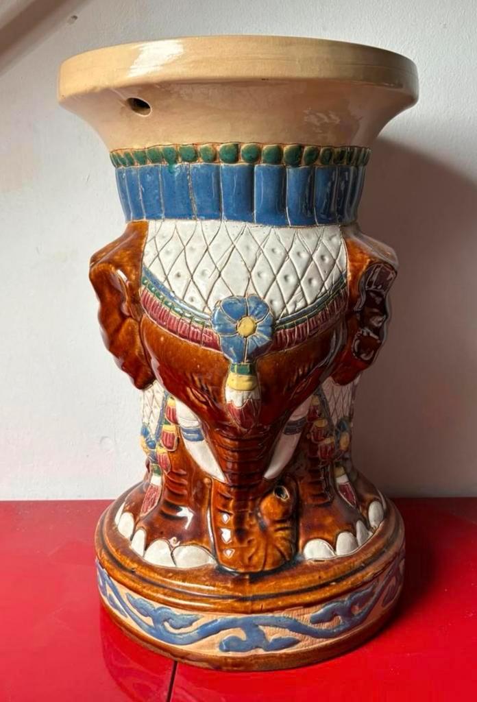 Vintage plantentafel keramiek olifant, Antiek en Kunst, Antiek | Keramiek en Aardewerk, Ophalen