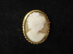 14 krt. gouden antieke broche met camee gewicht 12.2 gram, Verzenden, Goud, Broche