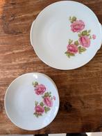 Vintage Bavaria Mitterteich Gebakstel Roze Rozen, Ophalen of Verzenden