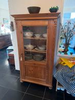 Grenen houten vitrinekast buffetkast, Ophalen, Met deur(en), 50 tot 100 cm, Zo goed als nieuw