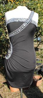 heel aparte strakke , zwarte JURK, mt. M ,glitter en glemmer, Maat 38/40 (M), Carnaval, ., Ophalen of Verzenden
