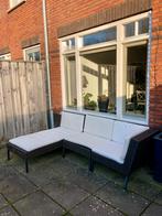 IKEA Ammerö loungeset donkerbruin kunst rotan beige kussens, Ophalen, Kunststof, Gebruikt, Loungeset