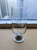 Mooi antiek glas met zilveren voet, Ophalen of Verzenden