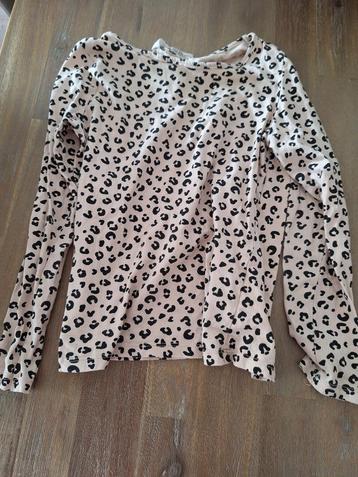 H&M longsleeve, ecru met motiefjes, maat 134 beschikbaar voor biedingen