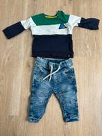 Beebielove trui gestreept groen/ blauw, spijkerbroek maat 56, Kinderen en Baby's, Babykleding | Maat 56, Ophalen of Verzenden