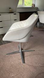 WALTER KNOLL Design set  5 x eetkamerstoel crème leer., Huis en Inrichting, Stoelen, Gebruikt, Wit, Vijf, Zes of meer stoelen