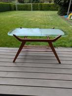 Mid-Century Moderne Glazen Salontafel – Scandinavisch Design, Ophalen, Zo goed als nieuw, Rechthoekig, Hout