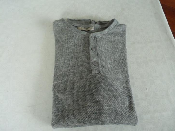 Grijs gemeleerde grof gebreide trui met ronde hals Mango L, Kleding | Heren, Truien en Vesten, Zo goed als nieuw, Maat 52/54 (L)