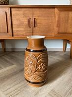 Vloervaas GDR West Germany 146/42 okergeel met bloemen, Ophalen