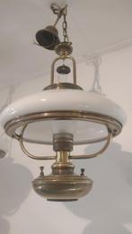 Grote olielamp met 2 lampen, Gebruikt, 50 tot 75 cm, Vintage, Ophalen of Verzenden