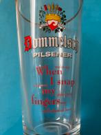 Dommelsch bierglas met reclame slogan, Verzamelen, Ophalen of Verzenden, Zo goed als nieuw, Glas of Glazen, Overige merken