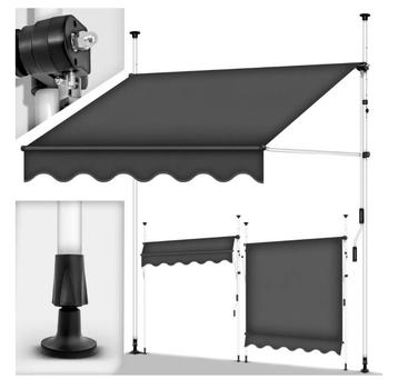 Tillevex balkon luifel zonwering zonnescherm 250 cm grijs beschikbaar voor biedingen