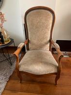 Stijlvolle vintage fauteuil / armstoel met houten frame, Gebruikt, Minder dan 75 cm, Ophalen of Verzenden, Vintage/klassiek