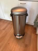 Simplehuman Prullenbak rvs met zwart, Ophalen, 50 tot 75 cm, 40 liter of meer, Zo goed als nieuw