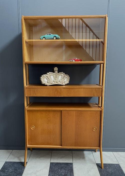 60 jaren Frantisek Jirak vitrine kast 2 laden schuifdeuren, Huis en Inrichting, Kasten | Ladekasten, Gebruikt, 150 tot 200 cm