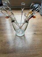 8 hand gemaakte, mond geblazen schnaps glazen zonder voet, Ophalen, Zo goed als nieuw, Overige typen