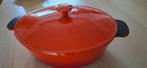 Braadpan gietijzer,ovaal,oranje, Huis en Inrichting, Keuken | Potten en Pannen, Ophalen, Gietijzer, Koekenpan of Braadpan