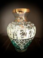 Antiek Vaasje Vaas Italiaans glas goud wit blauw curiosa, Verzenden