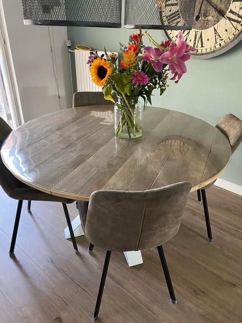 ≥ Tafel rond industriël steigerhout — Tafels | Eettafels — Marktplaats