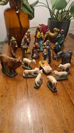 Antieke kerstgroep 19-delig, Verzamelen, Beelden en Beeldjes, Ophalen of Verzenden, Zo goed als nieuw