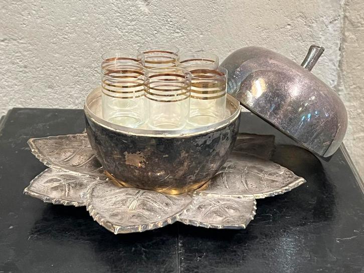 Art-Deco likeurset jaren 30 Appel, Antiek en Kunst, Antiek | Glas en Kristal, Ophalen of Verzenden