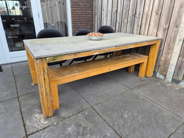 Tuintafel, Tuin en Terras, Tuintafels, Gebruikt, Rechthoekig, Hout, Ophalen