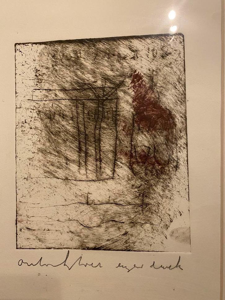 Heyboer,ingelijste ets ,droge naald.Gesigneerd ,Artist proof, Antiek en Kunst, Kunst | Etsen en Gravures, Ophalen