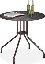 tuintafel houtlook - 75 x 80 cm - balkontafel - kunststof, Ophalen, Kunststof, Duitsland, Rond