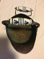 Koperen. Helm handvatten Delfts blauw, Antiek en Kunst, Koper, Ophalen