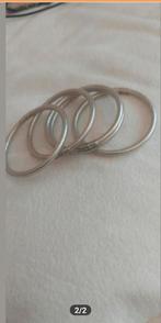 5 siliconen armbanden zilver kleurig, Ophalen of Verzenden, Zo goed als nieuw, Zilver, Kunststof of Plastic