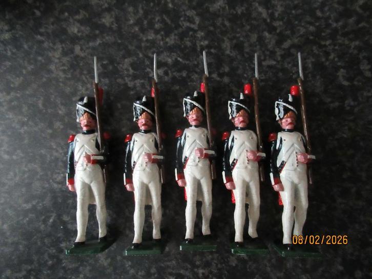 5 TINNEN SOLDAATJES -TRADITION ENGLAND, Verzamelen, Militaria | Algemeen, Landmacht, Miniatuur of Beeldje, Engeland, Ophalen of Verzenden