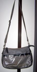 Italy design leren Fratelli damestas grijs. Izgs., Ophalen of Verzenden, Zo goed als nieuw, Grijs, Handtas