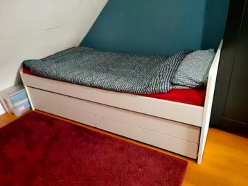 IKEA Slakt Bedframe met onderbed opberger wit, 90x200 cm beschikbaar voor biedingen