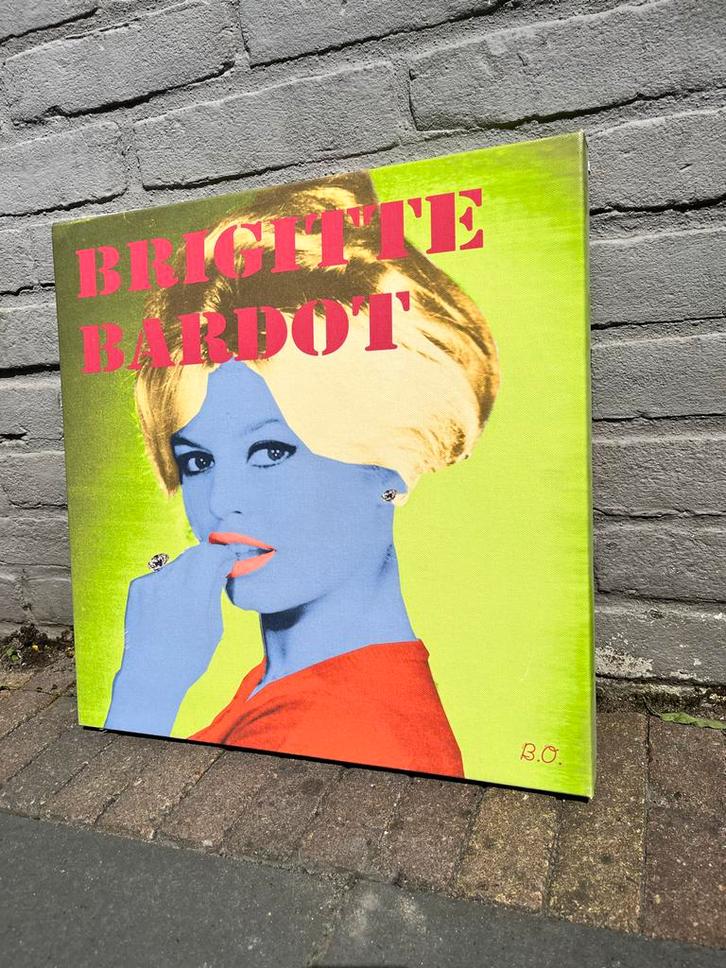 Brigitte Bardot Canvas Kunstwerk 40x40, Antiek en Kunst, Kunst | Schilderijen | Modern, Ophalen